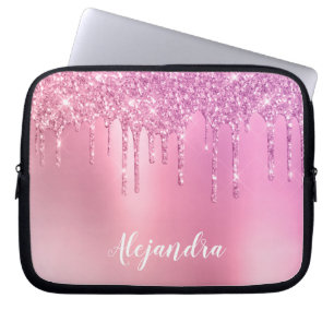 Capa Para Notebook Cor-de-rosa-rosa brilhante dourado e púrpura ping