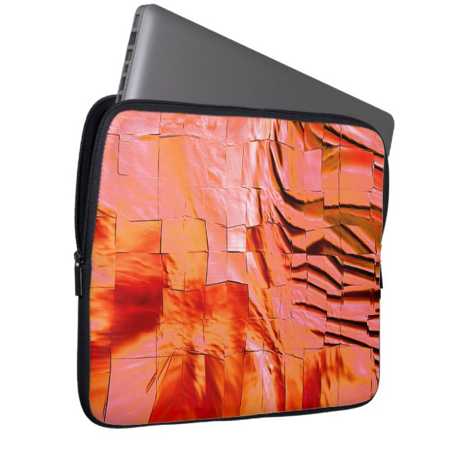 Capa Para Notebook Cor do salmão molhado em textura mosaica (Frente Esquerda)