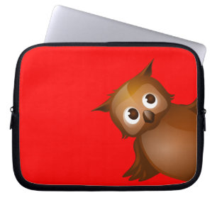 Capa Para Notebook Cor editável do fundo - coruja bonito de Brown
