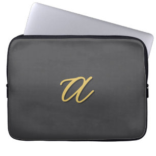 Capa Para Notebook Cor Monograma Dourado Cinza Profissional