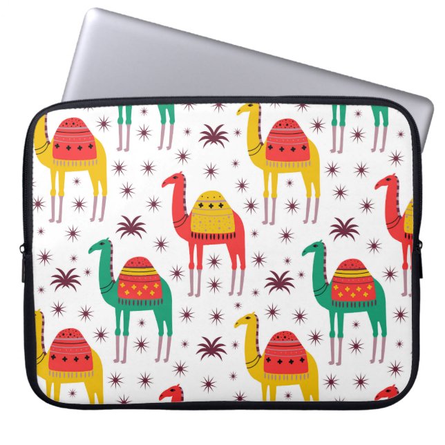 Capa Para Notebook Cor plana do camelo, padrão decorativo. (Frente)