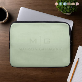 Capa Para Notebook Cor Sólida Verde Musgo Sage Pastel Luz Suave