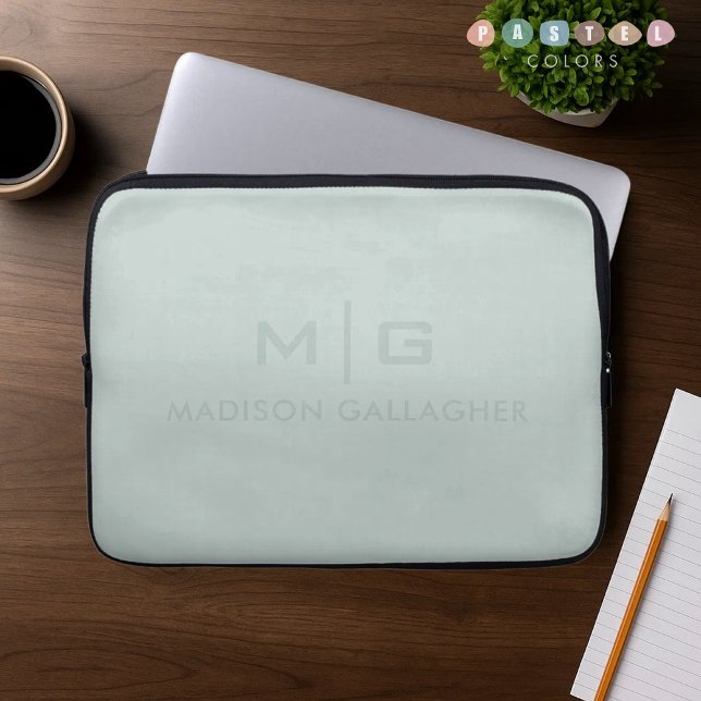 Capa Para Notebook Cor Sólida Verde Musgo Sage Pastel Luz Suave (Solid Soft Light Pastel Sage Moss Green Color Laptop Sleeve
)