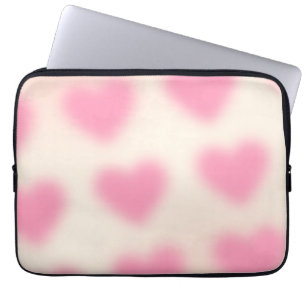 Capa Para Notebook Coração Cor-de-Rosa Estética Moody