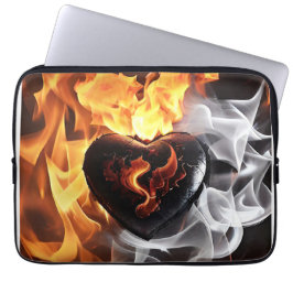 Capa Para Notebook Coração da pedra em meio às chamas