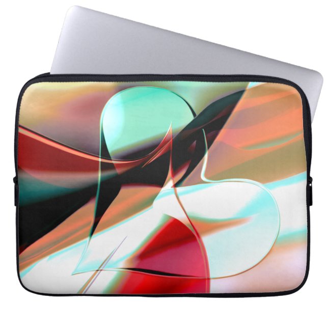 Capa Para Notebook coração das linhas cristalinas misturadas na curva (Frente)