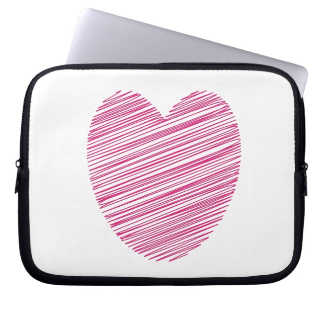 Capa Para Notebook Coração de Escrivação Rosa (Frente)
