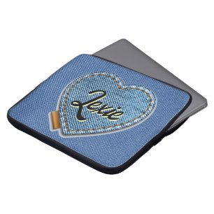 Capa Para Notebook Coração de Ganga Azul Personalizado