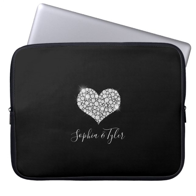 Capa Para Notebook Coração Diamante Estimulante, Nomes de Script Bran (Frente)