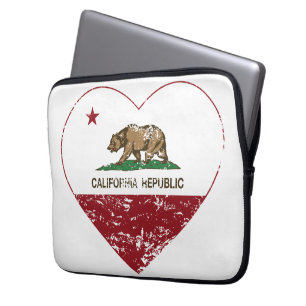 Capa Para Notebook Coração do amor da república de Califórnia afligid