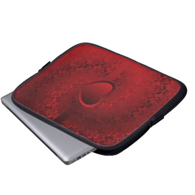Capa Para Notebook Coração do damasco vermelho (Frente Inferior)