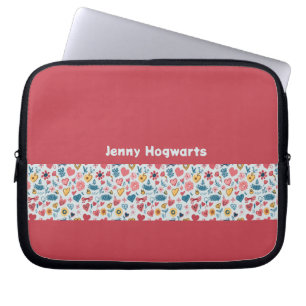 Capa Para Notebook Coração e Flores de Pastel Crayon