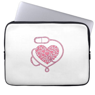 Capa Para Notebook Coração Estetoscópio Amor Médico Desenho de Camisa