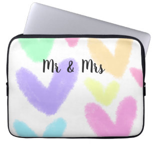 Capa Para Notebook Coração simples estilo de texto minimalista casame