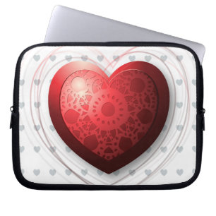 Capa Para Notebook Coração vermelho, bolsa de laptop