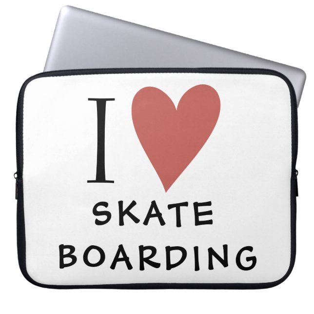 Capa Para Notebook Coração Vermelho Skateboard (Frente)
