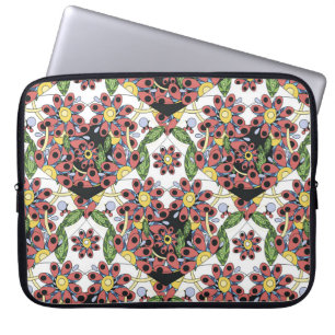 Capa Para Notebook Corações Coloridos, Padrão Romântico Sem Olhos.