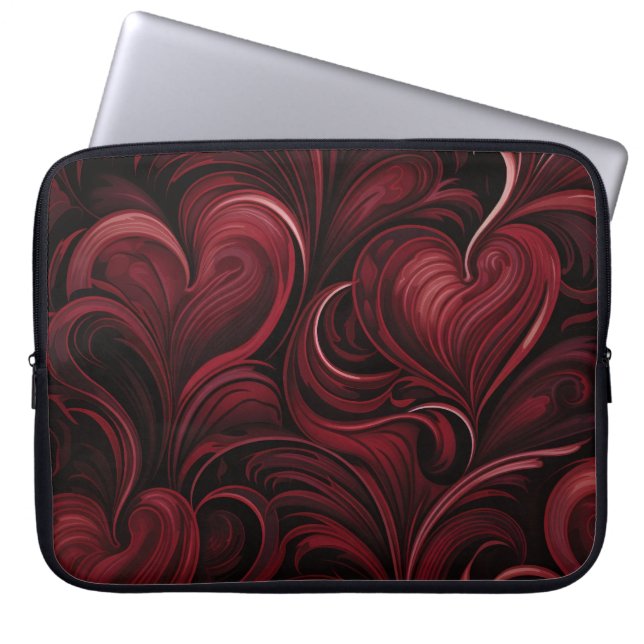CAPA PARA NOTEBOOK CORAÇÕES DO NAMORADOS VERMELHO ESCURO (Frente)