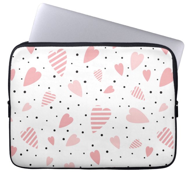 Capa Para Notebook Corações e Bolinhas (Frente)
