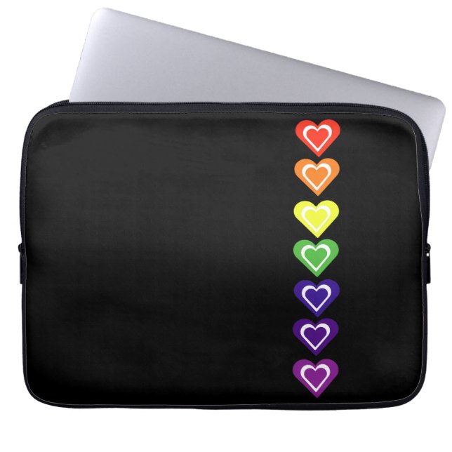 Capa Para Notebook Corações em arco-íris (Frente)