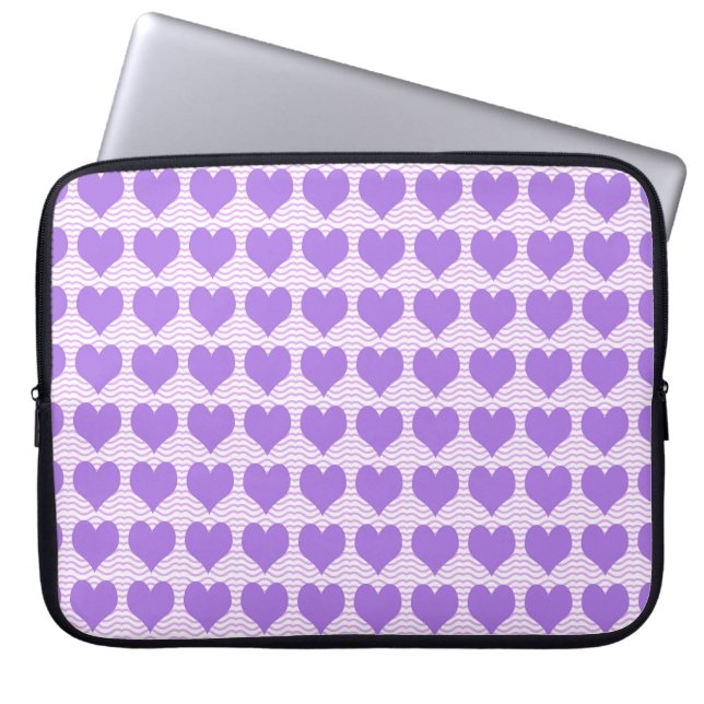 Capa Para Notebook Corações Roxos (Frente)