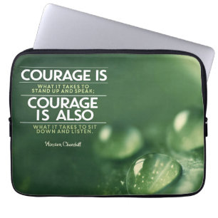 Capa Para Notebook "Coragem" Winston Churchill Cotação Inspiracional