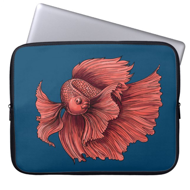 Capa Para Notebook Coral Siamese lutando peixes (Frente)