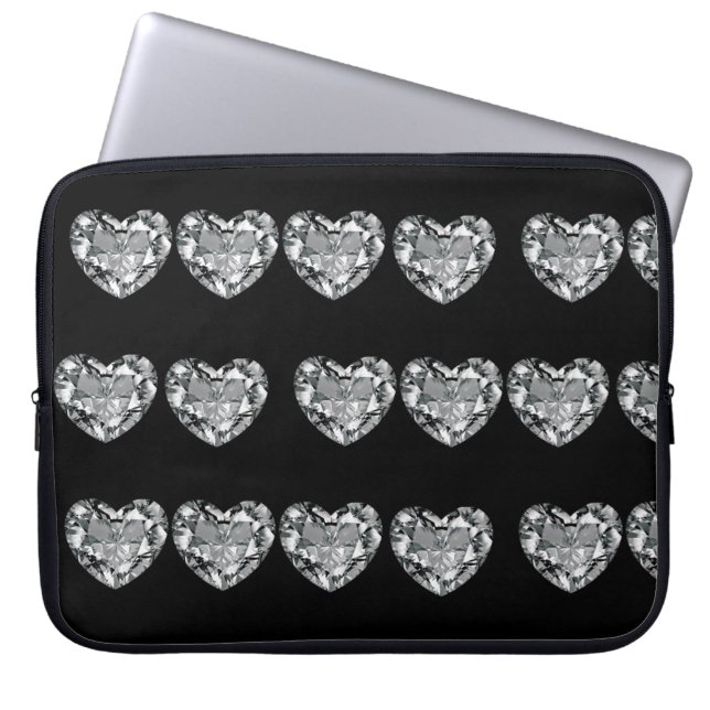 Capa Para Notebook corazones de diamantes (Frente)
