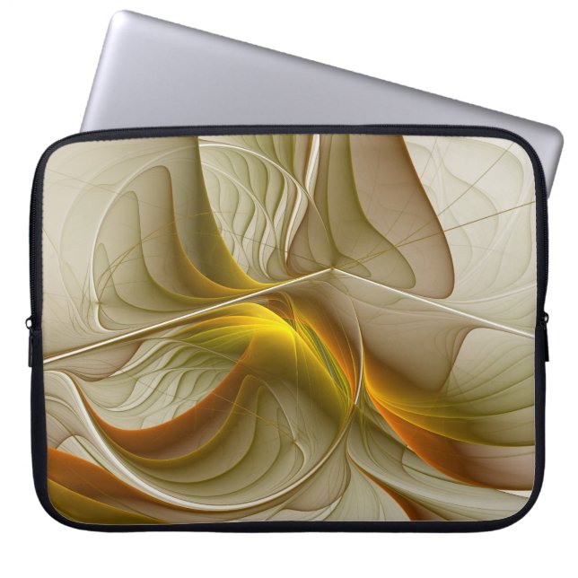 Capa Para Notebook Cores de Metais Preciosos, Arte Fractal Abstrata (Frente)