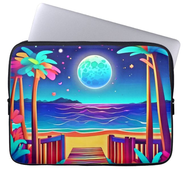 Capa Para Notebook Cores de praia lunetas (Frente)