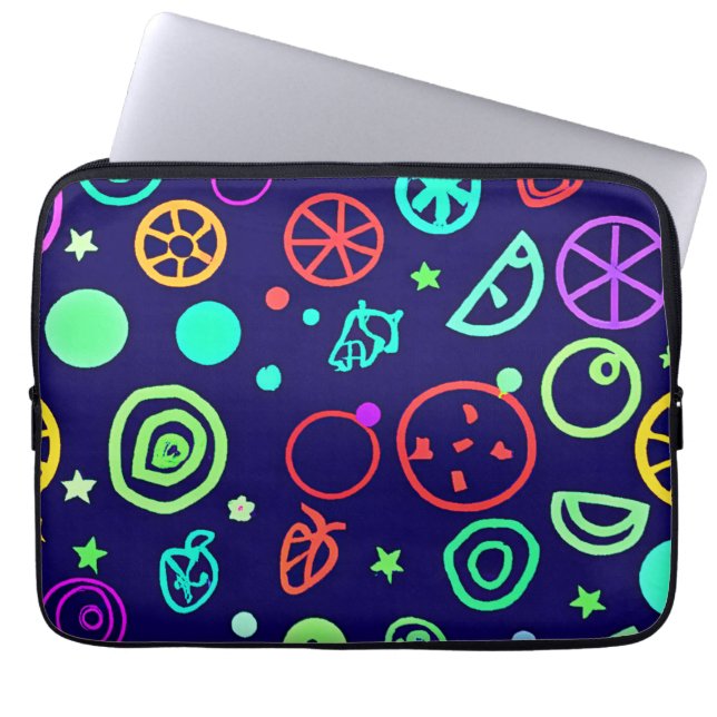 Capa Para Notebook Cores do padrão Neon Fruta (Frente)