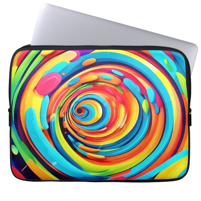 Capa Para Notebook Cores giratórias no túnel psicodélico (Frente)