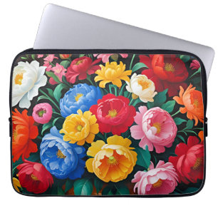 Capa Para Notebook Cores vibrantes, flores impressionantes,