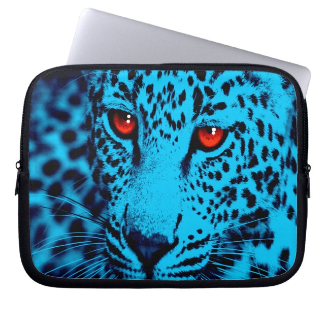 Capa Para Notebook Corey Tiger 80s Leopardo (Azul) (Frente)