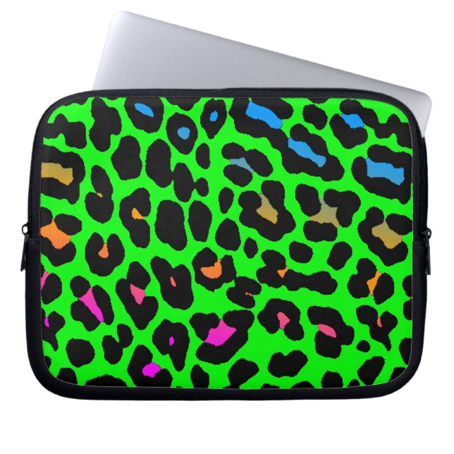 Capa Para Notebook Corey Tiger Anos 80 Neon Estampa de Leopardo (Frente)