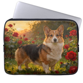 Capa Para Notebook Corgi in the Roses IV