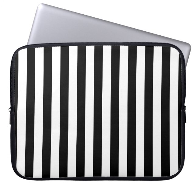 Capa Para Notebook Cornwall flag stripes black white line pattern sym (Frente)