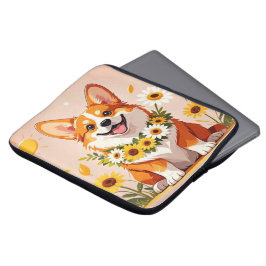 Capa Para Notebook Coroa de corgu coroa de girassóis muralha decor