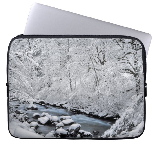 Capa Para Notebook Córrego branco nevado cênico, Oregon (Frente)