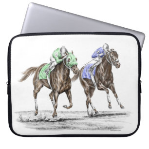 Capa Para Notebook Corrida de Cavalos Cruzados