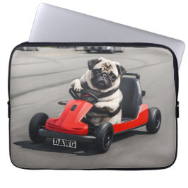 Capa Para Notebook Corrida Pug go-kart