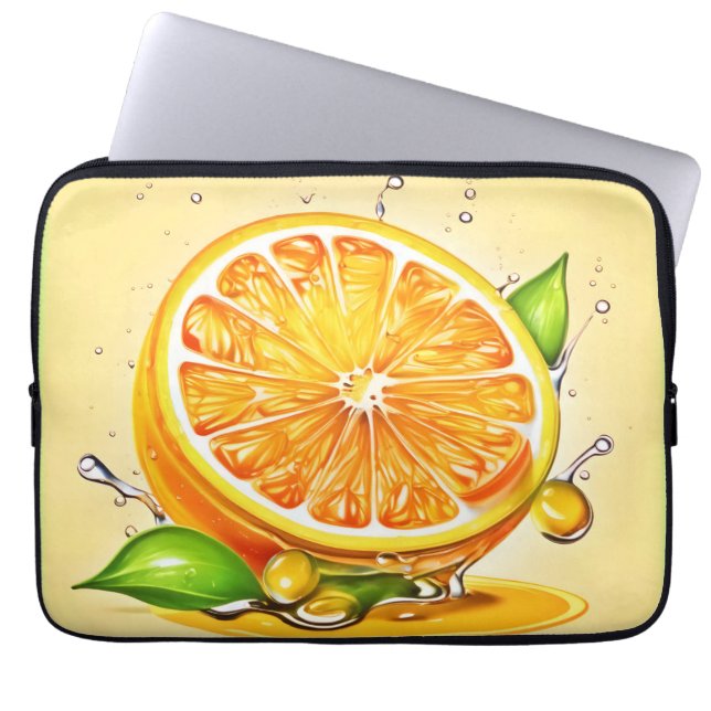 Capa Para Notebook Corte de Fatia Laranja (Frente)