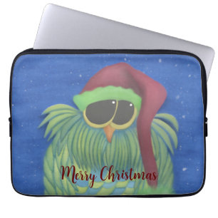 Capa Para Notebook Coruja Adorável com Papai Noel