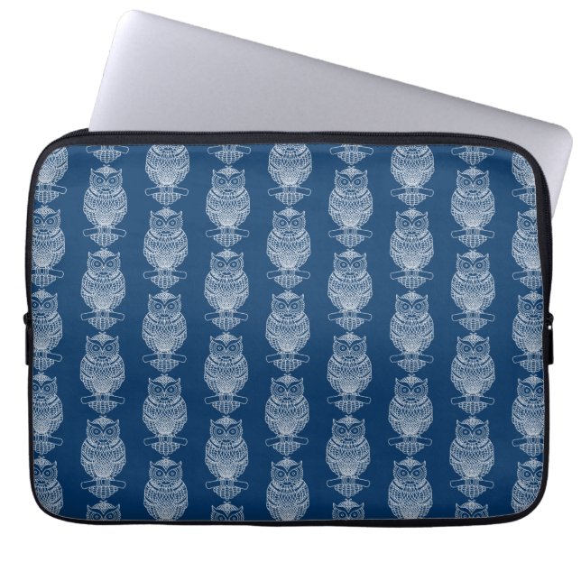 Capa Para Notebook Coruja (azul escuro) - Capinha para Laptop (Frente)