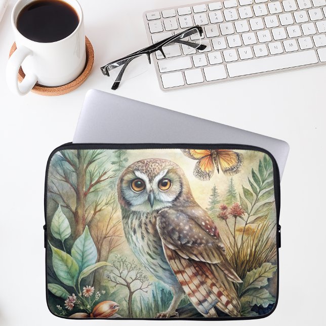 Capa Para Notebook Coruja Boêmia da Floresta (Criador carregado)