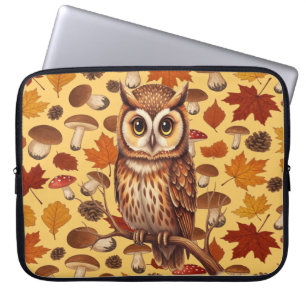 Capa Para Notebook Coruja de Outono e Folhas