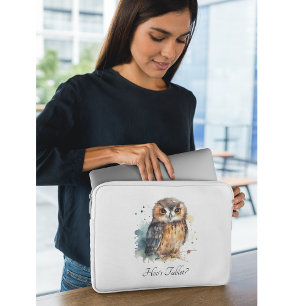 Capa Para Notebook Coruja em Aquarela Fofa, personalizada