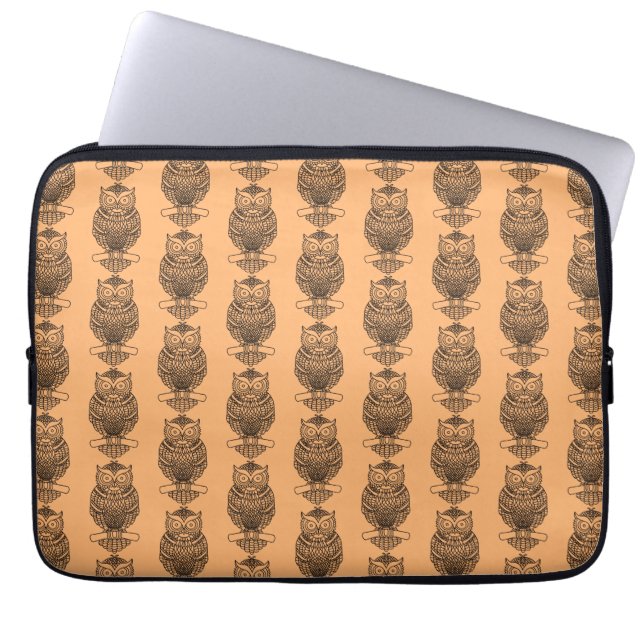 Capa Para Notebook Coruja (laranja) - Capinha de Laptop (Frente)