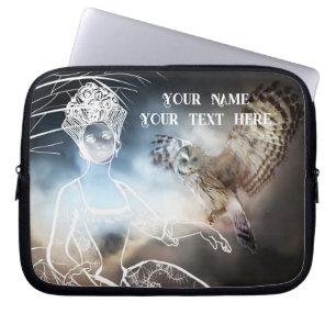 Capa Para Notebook Coruja Noturna e Dama