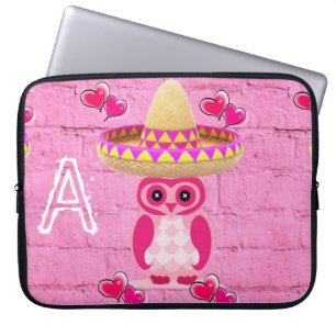 Capa Para Notebook Coruja Rosa bolsa de laptop